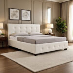 Κρεβάτι Roi pakoworld 160x200 PU λευκό ματ + αποθηκευτικό χώρο κωδ.0060-006-000016