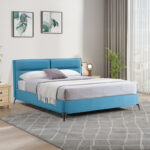 Κρεβάτι Ikina pakoworld βελούδο σε πετρόλ απόχρωση 160x200εκ κωδ. 0060-006-000047