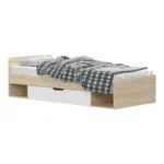 Κρεβάτι με συρτάρι Letto pakoworld σε oak - λευκό απόχρωση 90x200εκ. κωδ.0060-173-000049