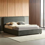 Κρεβάτι διπλό Bedka pakoworld ύφασμα ανθρακί 160x200εκ. κωδ.0060-279-000011