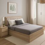 Κρεβάτι διπλό Vita Plus pakoworld σε sonoma απόχρωση 160x200εκ κωδ. 0060-361-000016