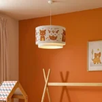 Παιδικό φωτιστικό οροφής μονόφωτο PWL-1096 pakoworld Ε27 λευκό-κεραμιδί Φ30x20εκ. κωδ.0060-202-000078