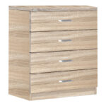 Συρταριέρα Killian pakoworld  με 4 συρτάρια sonoma 80x40x80εκ κωδ. 0060-072-000078
