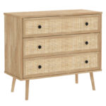 Συρταριέρα Oslo pakoworld 3ων συρταριών sonoma 90x39x79εκ. κωδ.0060-086-000003