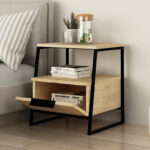 Κομοδίνο Johana pakoworld μαύρο-oak 45x40x50εκ κωδ. 0060-119-001163