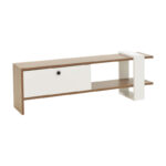 Έπιπλο τηλεόρασης Salon pakoworld χρώμα καρυδί-λευκό 120x25x37εκ κωδ. 0060-120-000396