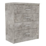 Συρταριέρα OLYMPUS pakoworld με 4 συρτάρια χρώμα antique ανθρακί 80x40x95εκ κωδ. 0060-123-000193