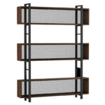 Βιβλιοθήκη Fifer pakoworld καρυδί-μαύρο 120x27x185εκ κωδ. 0060-197-000059