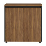 Ντουλάπι γραφείου χαμηλό επαγγελματικό Oscar pakoworld καρυδί-ανθρακί 80x40x80εκ