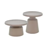 Τραπέζια σαλονιού Ginoze Inart σετ 2τεμ μέταλλο σε cappuccino απόχρωση κωδ.0060-029-000317