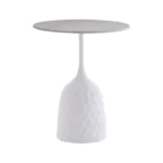 Βοηθητικό τραπέζι Kousien Inart λευκό sintered stone Φ50x60εκ. κωδ.0060-101-000098