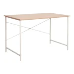 Γραφείο εργασίας Senzia pakoworld σε φυσική απόχρωση με λευκό μέταλλο 120x60x75εκ κωδ.0060-225-000061