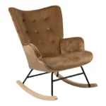 Κουνιστή πολυθρόνα Georgia pakoworld βελούδο ταμπά-φυσικό 75x71x95εκ. κωδ.0060-255-000027