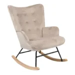 Κουνιστή πολυθρόνα Georgia pakoworld βελούδο μπεζ-φυσικό 75x71x95εκ. κωδ.0060-255-000028