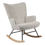 Κουνιστή πολυθρόνα Georgia pakoworld ύφασμα ανοιχτό γκρι-φυσικό 75x71x95εκ. κωδ.0060-255-000030