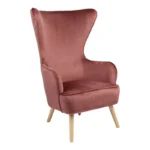 Μπερζέρα Byfon pakoworld σάπιο μήλο βελούδο-πόδι rubberwood σε φυσική απόχρωση 76x83x117εκ.κωδ.0060-255-000061