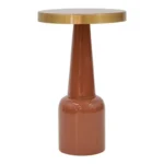 Βοηθητικό τραπέζι Easyful Inart σάπιο μήλο-χρυσό μέταλλο Φ40x65εκ. κωδ.0060-287-000007