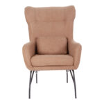 Πολυθρόνα - μπερζέρα Rimbo pakoworld σάπιο μήλο βελούδο-πόδι μαύρο μέταλλο 66x81x102εκ. κωδ.0060-024-000036