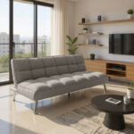 Καναπές-κρεβάτι Rebel pakoworld 3θέσιος με ύφασμα γκρι 189x92x82εκ. κωδ.0060-035-000019