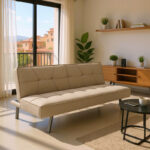 Καναπές-κρεβάτι Travis pakoworld 3θέσιος με ύφασμα μπεζ 175x83x74εκ. κωδ.0060-035-000025