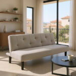 Καναπές-κρεβάτι Breathe pakoworld ύφασμα γκρι 167x77x73εκ. κωδ.0060-035-000067