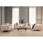 Πολυθρόνα PWF-0579 pakoworld ύφασμα εκρού 108x90x70εκ. κωδ.0060-071-001288