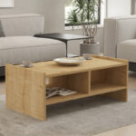 Τραπέζι σαλονιού Tiena pakoworld σε oak απόχρωση 90x50x35εκ