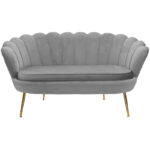 Καναπές 2θέσιος Daimon pakoworld βελούδο γκρι 134x70x77εκ. κωδ.0060-128-000005