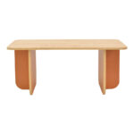 Τραπέζι Bοca pakoworld σε oak-κεραμιδί απόχρωση 100x60x42εκ
