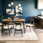 Tραπεζαρία Benson - Orlean pakoworld σετ 7τμχ καρυδί - ύφασμα μπεζ 150x90x75εκ. κωδ.0060-200-000188