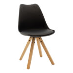 Τραπεζαρία Manka-Caron pakoworld σετ 5τεμ σε sonoma tuffle-μαύρη απόχρωση 110x80x77εκ