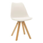 Τραπεζαρία Natali-Caron pakoworld σετ 5τεμ MDF λευκό-πόδια φυσικό 120x80x76εκ