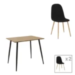 Τραπεζαρία Cuba-Bella pakoworld σετ 3τεμ mdf σε sonoma-ανθρακί απόχρωση 70x70x76cm κωδ. 0060-200-001221