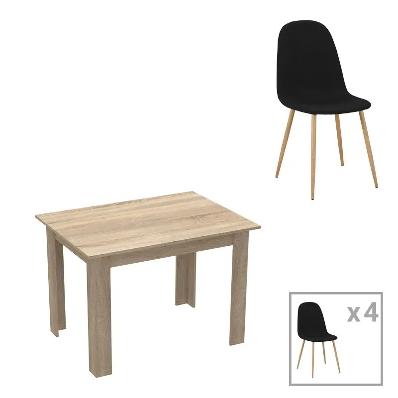 Τραπεζαρία Manka-Bella pakoworld σετ 5τεμ σε sonoma απόχρωση 110x80x70εκ κωδ. 0060-200-001227