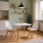 Τραπεζαρία Natali-Gaston pakoworld σετ 3τεμ σε λευκή απόχρωση 80x80x76εκ κωδ. 0060-200-001241