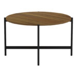 Τραπεζάκι σαλονιού Aisle pakoworld μελαμίνης καρυδί-μαύρο Φ80x45εκ. κωδ.0060-230-000032