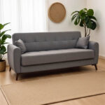 Καναπές-κρεβάτι με αποθηκευτικό χώρο τριθέσιος Lincoln pakoworld ανθρακί ύφασμα 225x75x85εκ. κωδ.0060-328-000018