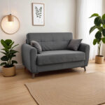 Καναπές-κρεβάτι με αποθηκευτικό χώρο διθέσιος Lincoln pakoworld ανθρακί ύφασμα 165x75x85εκ. κωδ.0060-328-000021