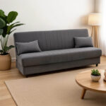 Καναπές-κρεβάτι με αποθηκευτικό χώρο τριθέσιος Romina pakoworld ανθρακί ύφασμα 190x75x85εκ. κωδ.0060-328-000025