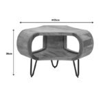 Τραπέζι Merck pakoworld μασιφ ξύλο sheesham σε καρυδί απόχρωση με μαύρα μεταλλικά πόδια Φ55x38εκ