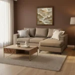 Γωνιακός καναπές Fabulous pakoworld αναστρέψιμος ύφασμα mocha-cream 240x165x95εκ