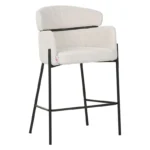 Σκαμπό μπαρ Tolerse Inart μπεζ ύφασμα-πόδι μαύρο μέταλλο κωδ.0060-029-000255