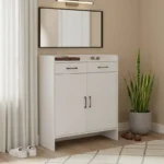 Παπουτσοθήκη Gazen pakoworld 12 ζεύγων με συρτάρια σε λευκή απόχρωση 80x33x100εκ. κωδ.0060-072-000145