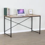 Γραφείο εργασίας Bailon pakoworld σε oak απόχρωση με μαύρο μέταλλο 120x60x70εκ. κωδ.0060-085-000024