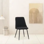 Καρέκλα Giselle pakoworld μπουκλέ ύφασμα σε μαύρη απόχρωση 51x52x82εκ. κωδ.0060-096-000040