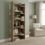 Βιβλιοθήκη Oppa pakoworld χρώμα σκούρο φυσικό - ανθρακί 61x22x162εκ. κωδ.0060-119-000770