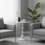 Βοηθητικό τραπέζι Anesor pakoworld μέταλλο σε κρεμ απόχρωση Φ40x52εκ. κωδ. 0060-128-000060