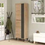 Παπουτσοθήκη Scarpiera pakoworld 18 ζευγών σε φυσικο-ανθρακι απόχρωση 57.2x35.5x185.6εκ. κωδ.0060-176-000207