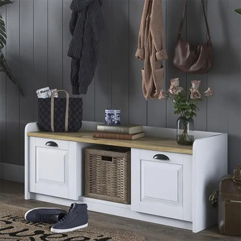 Έπιπλο εισόδου-παπουτσοθήκη Arthur I pakoworld 8 ζευγών λευκό-καρυδί 120x40x45εκ. κωδ.0060-182-000023