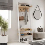 Έπιπλο εισόδου Sciove pakoworld σε λευκή-φυσική απόχρωση 70x40x200εκ. κωδ. 0060-184-000120